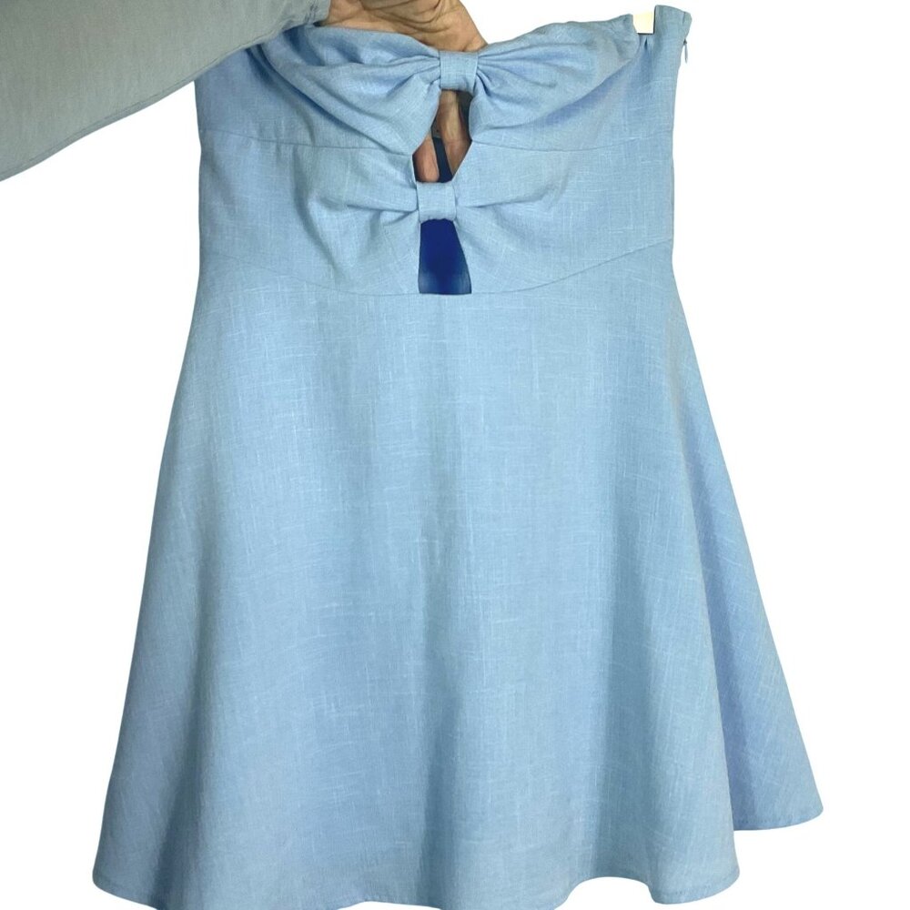 Altar'd State Sofia Strapless Mini Dress, Large, Lined, Poly/Viscose/Spandex - Picture 8 of 12